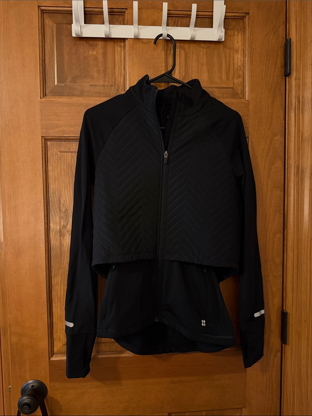 Sweaty Betty Black Layered Zip-Front Utility Jacket - BRAND NEW